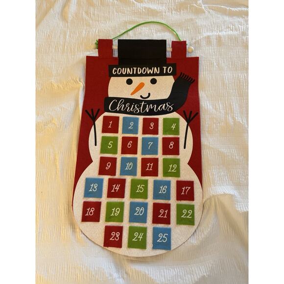 Advent Calendar Felt Snowman Christmas December Holiday Countdown Kids - Picture 1 of 5